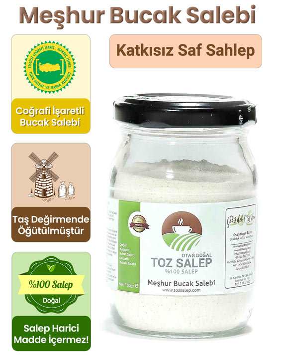 Bucak Salep 100 Gr Meşhur Bucak Salebi Katkısız Saf Sahlep